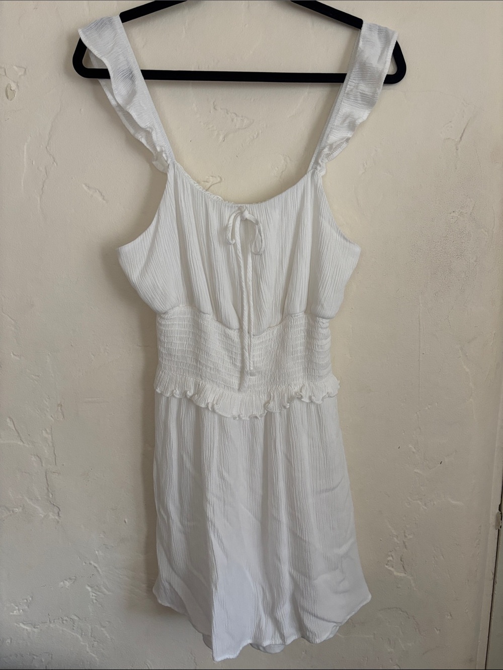 Altar'd State White Ruffled Tie-Front Top
